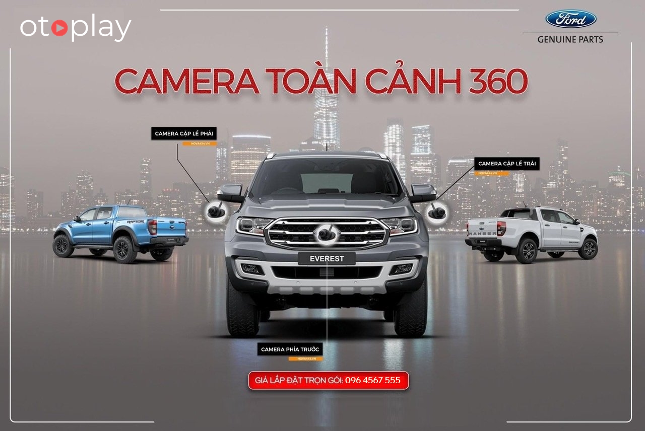 Camera 360 loại 3 mắt cam dành riêng cho xe Ford