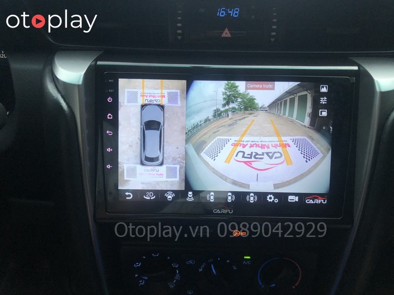 Fortuner lắp màn hình Android Carfu liền camera 360