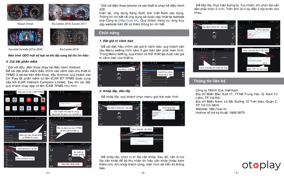 Hướng dẫn sử dụng cảm biến áp suất lốp elllo safe i32