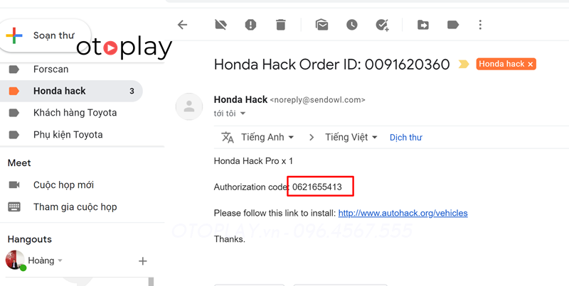 Mã cod pro để cài đặt các tính năng cao cấp cho màn hình xe Honda