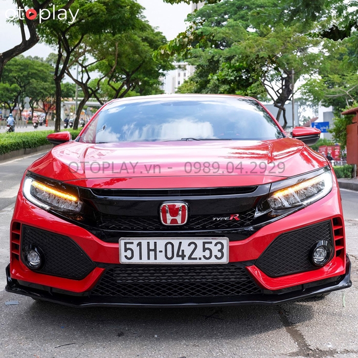 Honda Civic màu đỏ độ Body kit Type R 