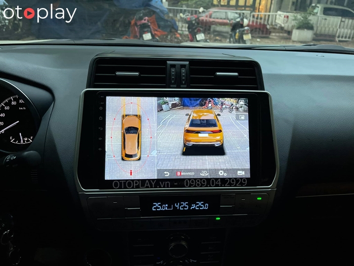 Màn hình giả lập hình ảnh xe 3D qua bộ camera 360 android bravigo