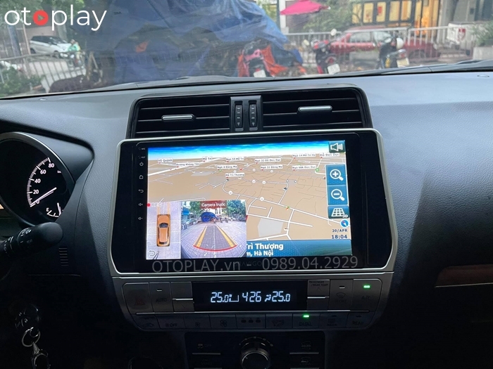 Màn hình android Bravigo cho xe Land Prado tích hợp camera 360