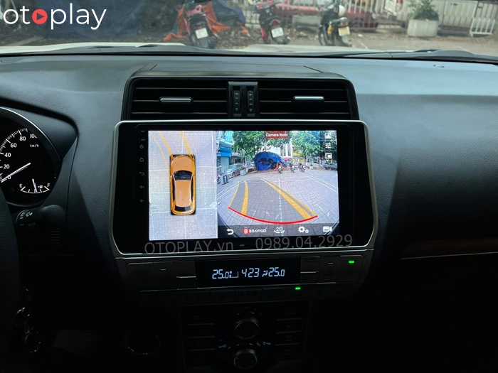 Màn hình android Bravigo cho xe Land Prado tích hợp camera 360 mô tả góc bên trái