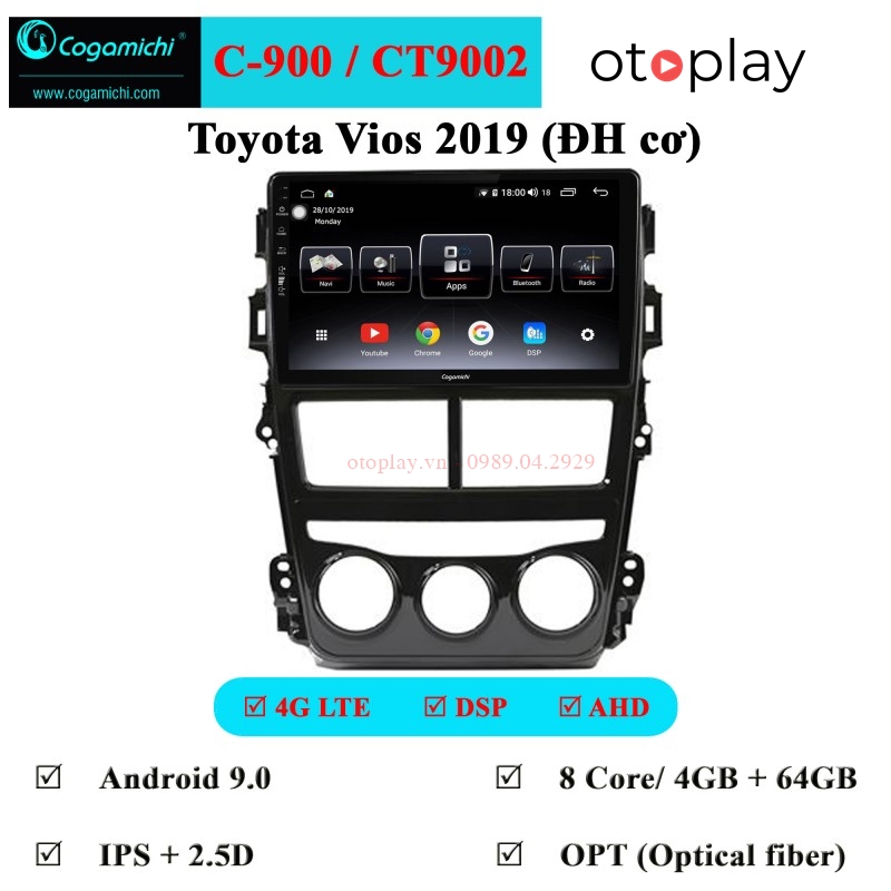 DVD Cogamichi dành cho xe Toyota Vios E (điều hòa cơ)