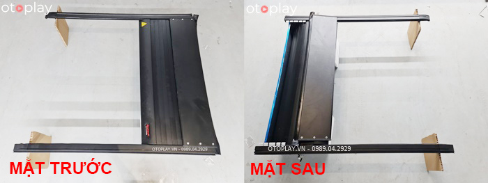 Hình ảnh mặt trước và mặt sau của nắp thùng cuộn điện Bestwyll dành cho xe Hilux