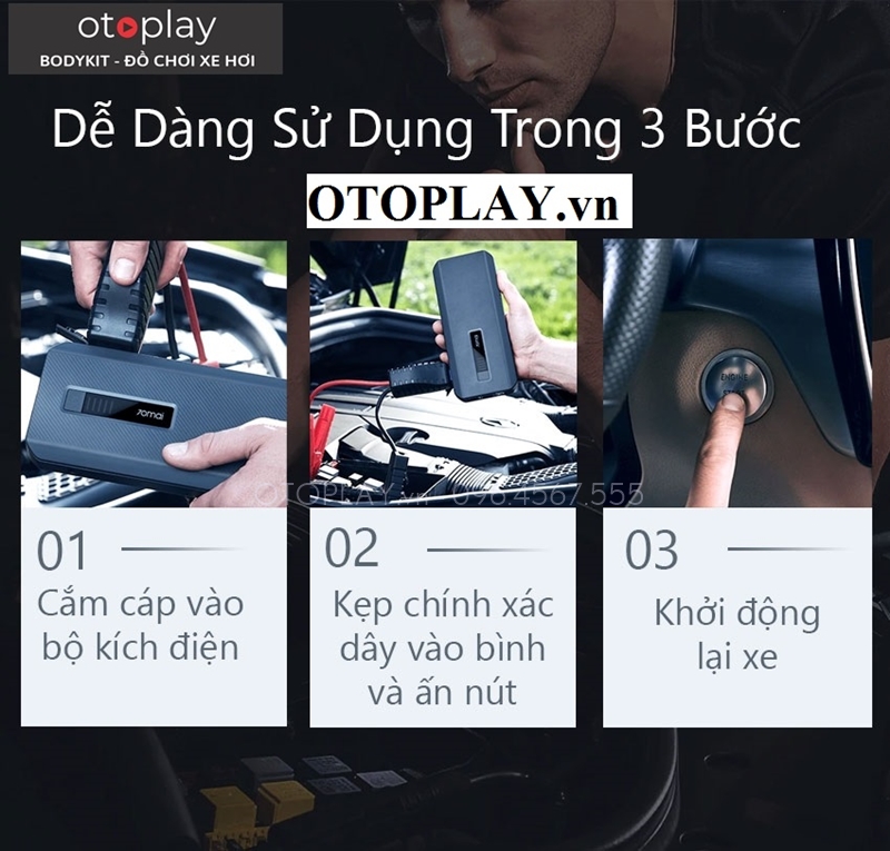 kích cứu hộ hết ắc quy xe ô tô