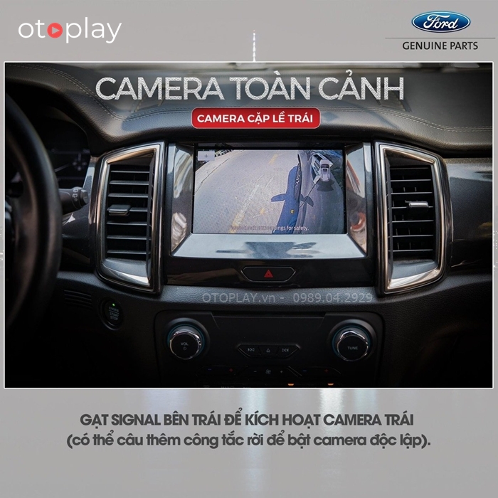 Camera toàn cảnh 360 Xe Ford Ranger Wildtrak cặp lề trái