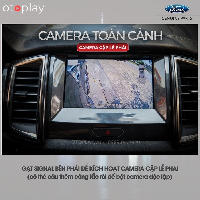 Camera toàn cảnh 360 Xe Ford Ranger Wildtrak cặp lề phải