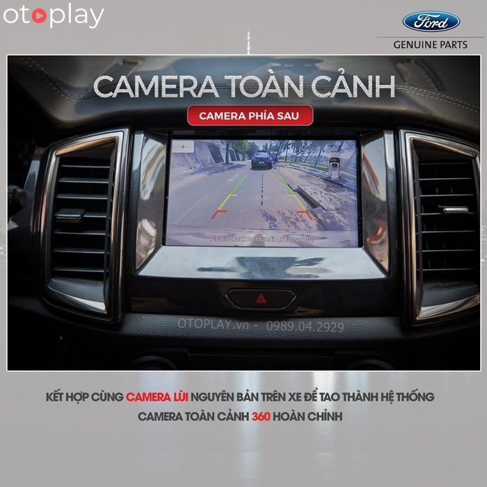 Camera toàn cảnh 360 Xe Ford Ranger Wildtrak kết hợp với camera lùi nguyên bản 