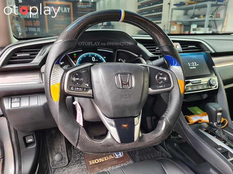 Bọc vô lăng D Cut Cacbon Fiber cho Honda