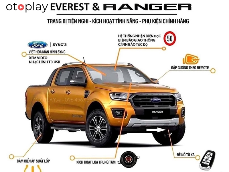 OTOPLAY việt hóa màn hình Ford Ranger Wildtrak và kích hoạt tính năng ẩn