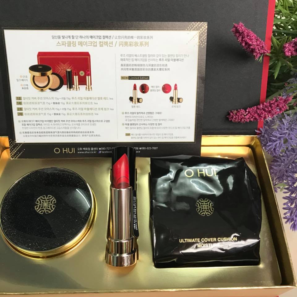 Phấn nước Ohui Ultimate Cover CC Cushion kèm son (limited)