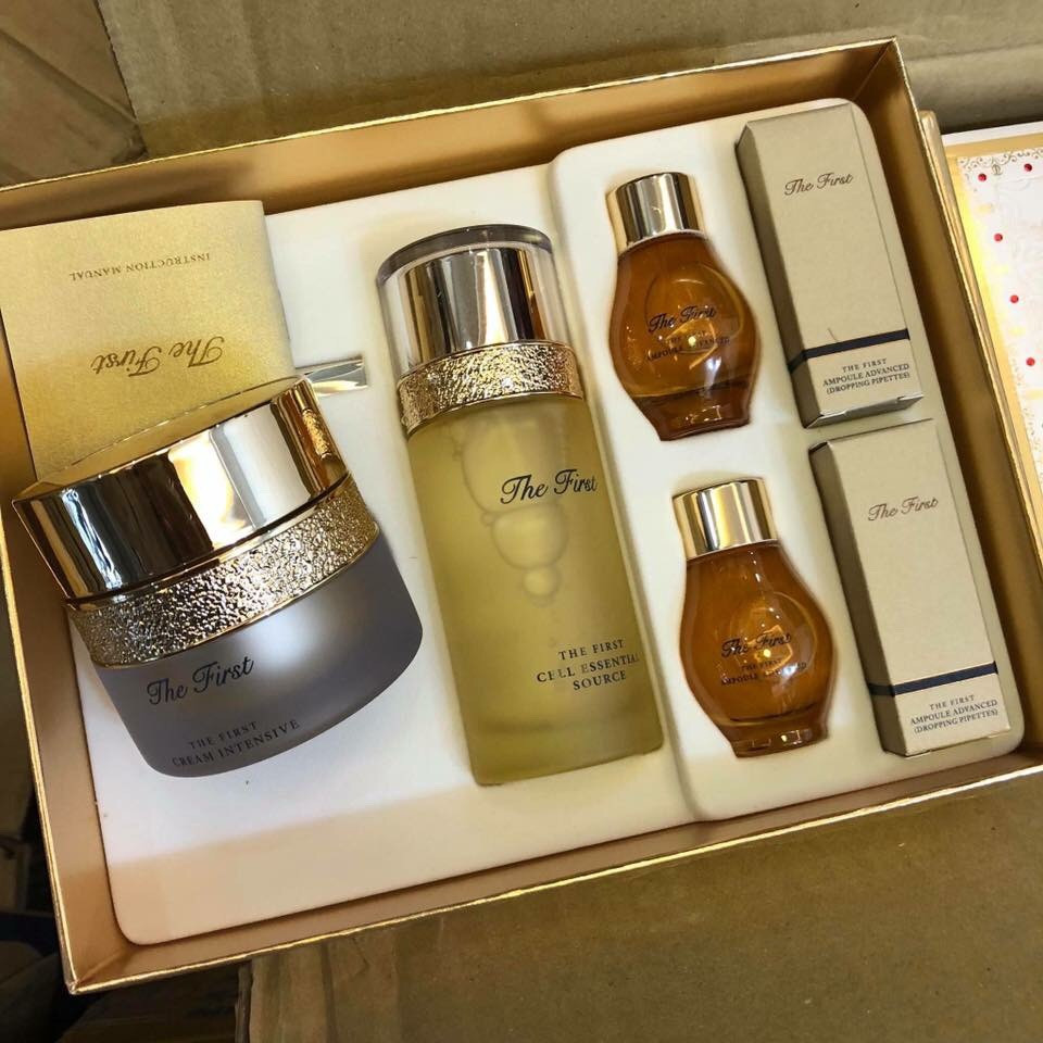 Set Kem + Nước thần+ tinh chất vàng 24k Ohui The First