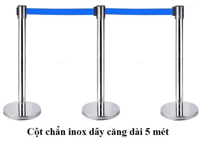 Cột chắn inox HCM dây căng dài 5 mét