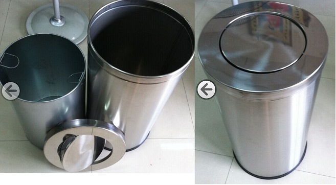 Thùng rác inox nắp bập bênh A35-G