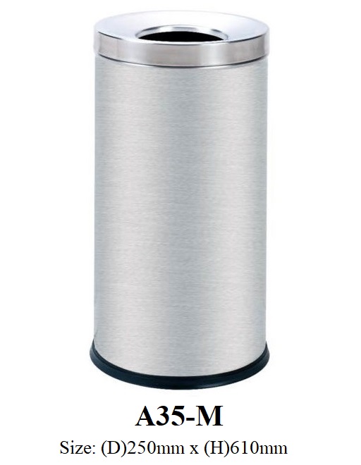 Thùng rác inox nắp lỗ tròn rất đẹp A35-M