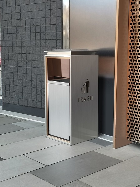 Thùng rác inox sảnh đẹp sang trọng A5