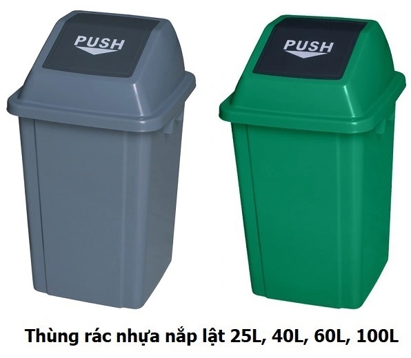 Thùng rác nhựa nắp lật 100L