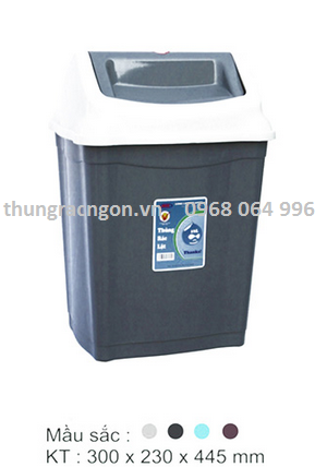 Thùng rác nhựa 15L nắp bập bênh