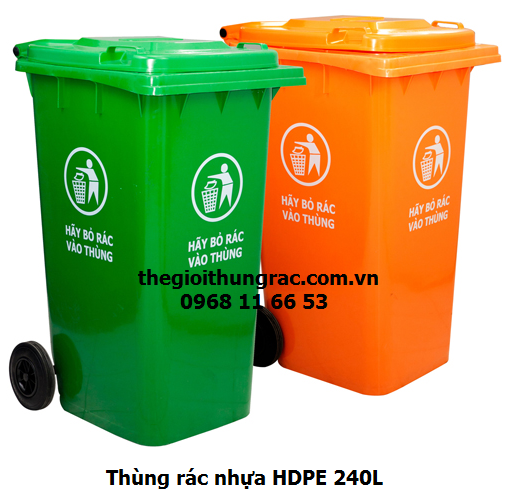 Thùng rác nhựa HDPE 240L