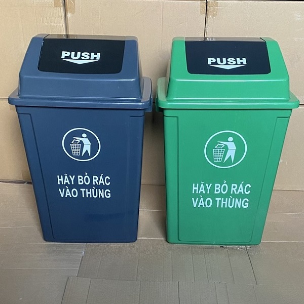Thùng rác nhựa nắp bập bênh 60 lít