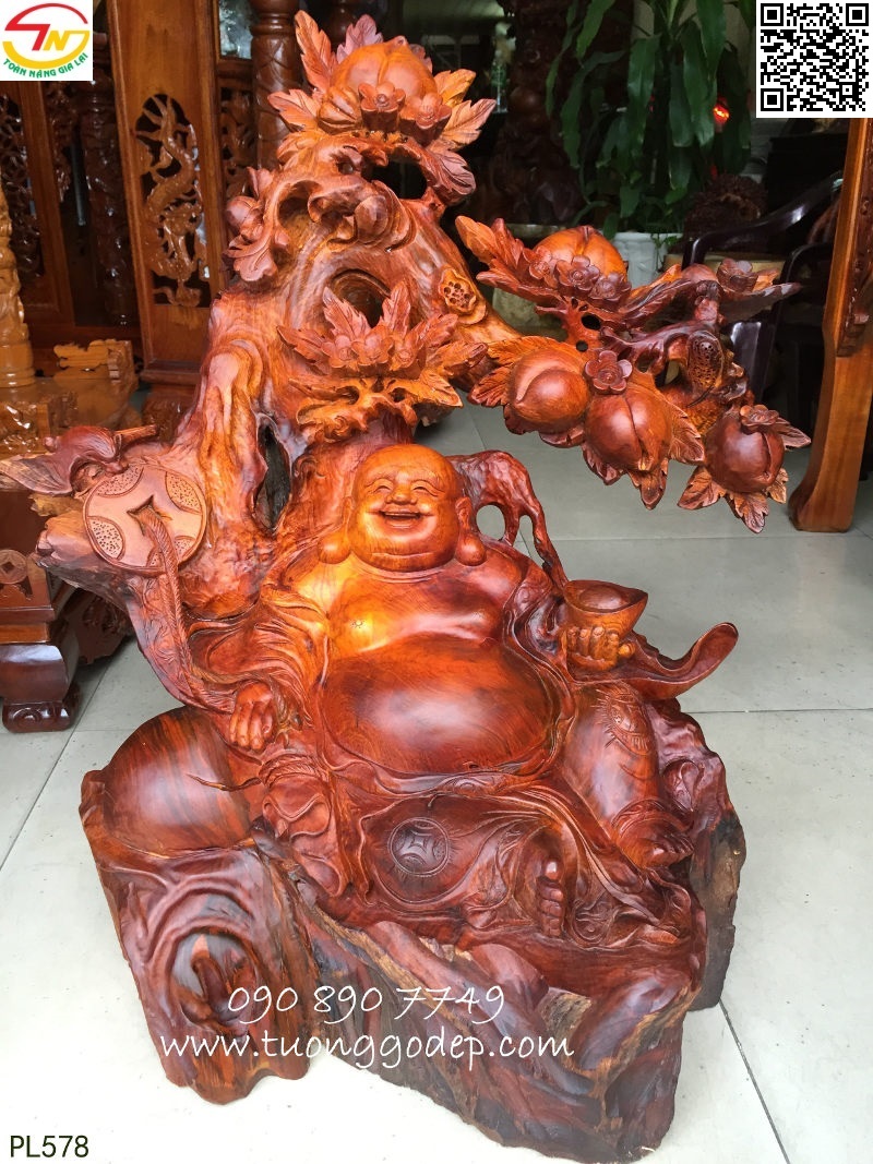 Tượng Phật Di Lặc gỗ hương