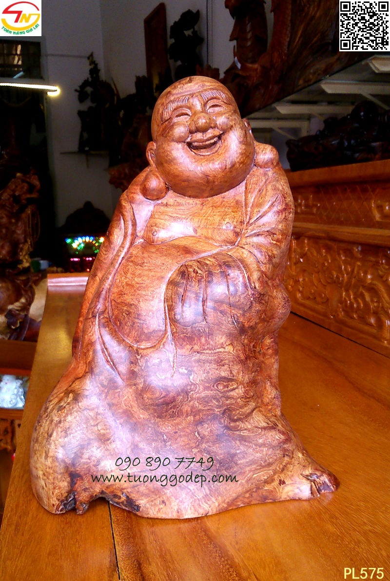 Phật Di Lặc  gỗ nu hương  
