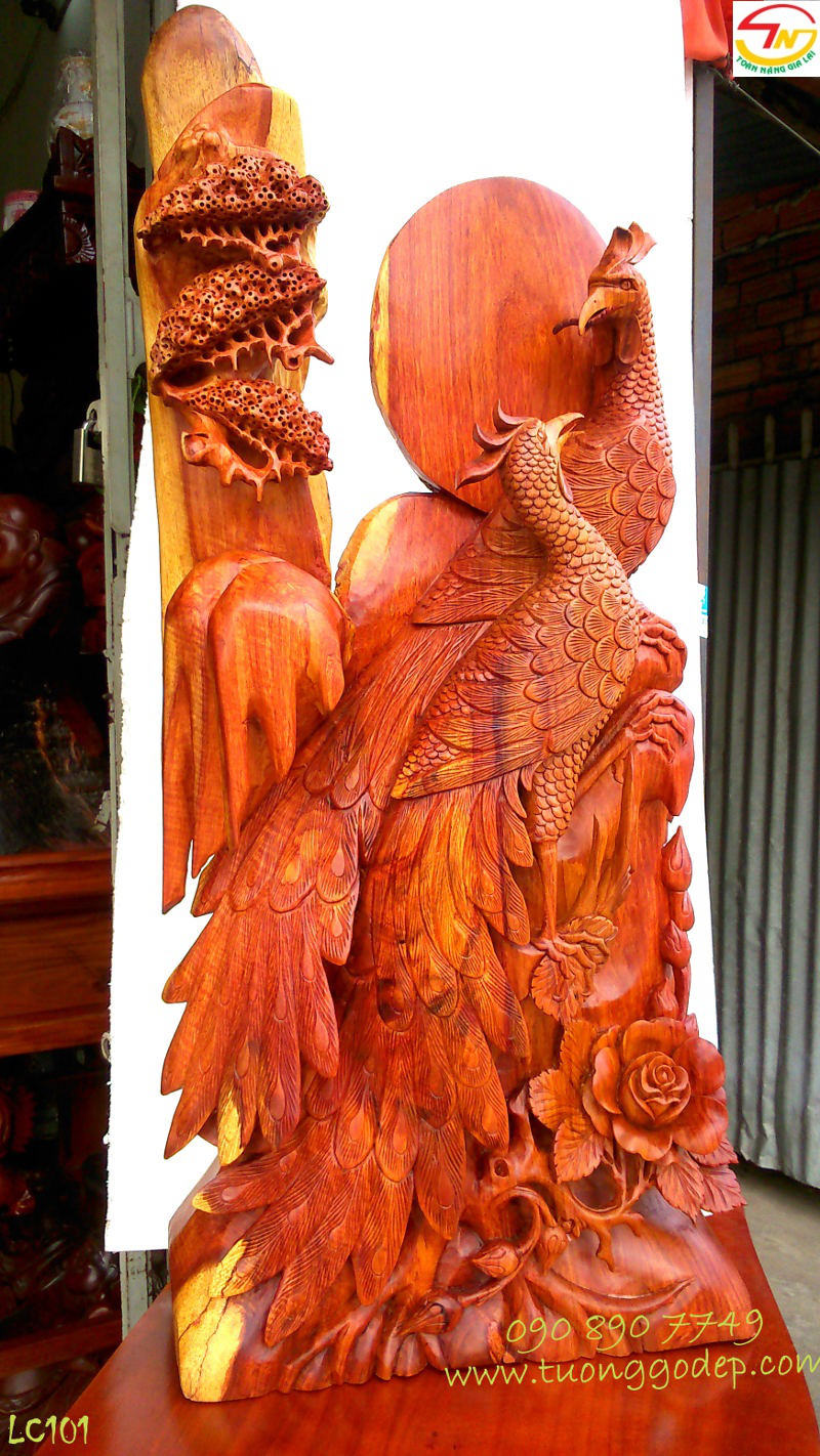 Chim Công bằng gỗ