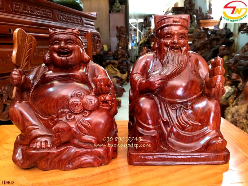 tượng thần tài ông địa bằng gỗ