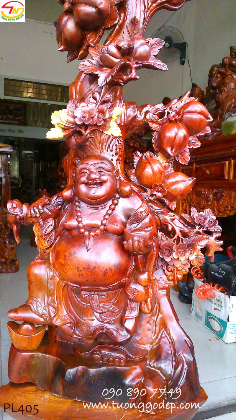 Phật Di Lặc gỗ nu hương