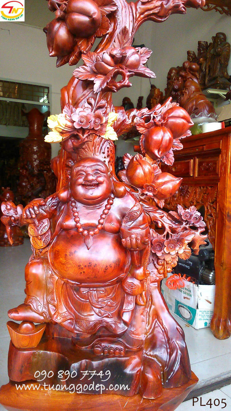 Phật Di Lặc gỗ nu hương