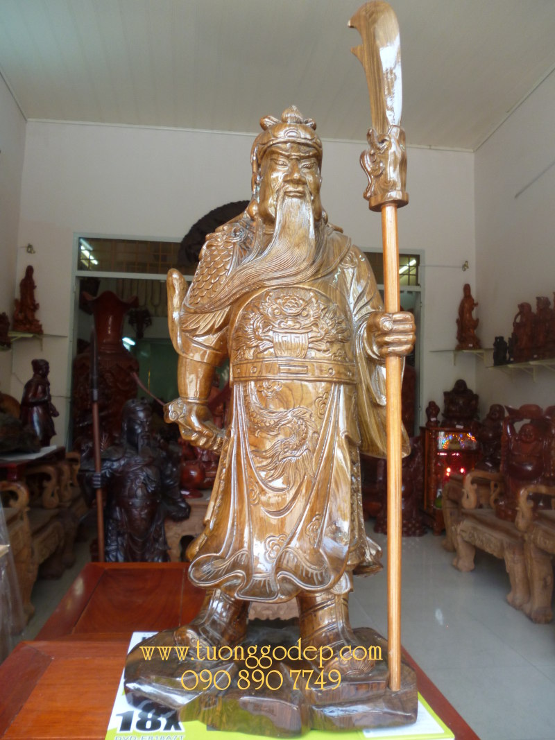 Quan Công (Gỗ thuỷ tùng, cao 70cm)