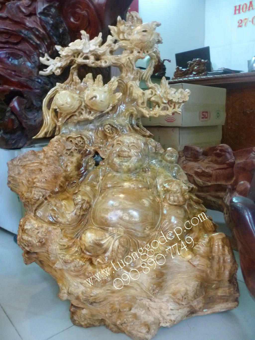 Phật Di Lặc gỗ nu nghiến (PL112)