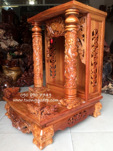 bàn thờ thần tài bằng gỗ hương
