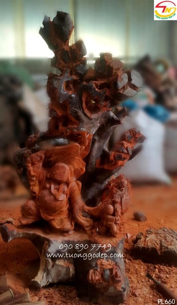 tượng di lặc gỗ hương đẹp