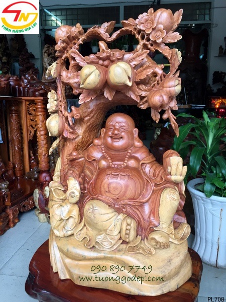 thỉnh tượng Phật Di Lặc ngồi cây đào