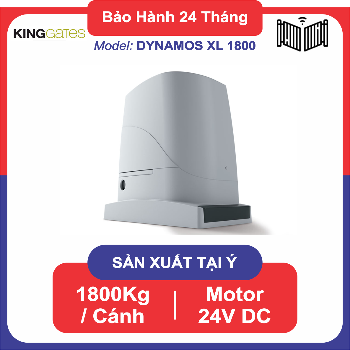 Cổng tự động trượt ngang motor lùa KINGGATES DYNAMOS XL1800