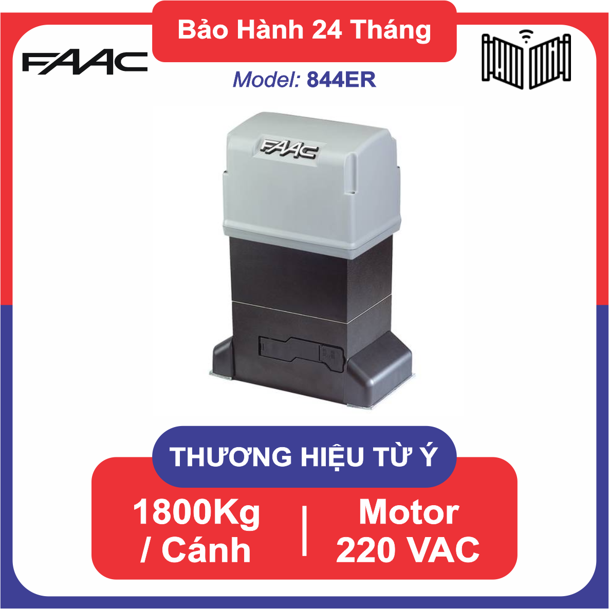 Cổng tự động trượt ngang motor lùa FAAC 844ER