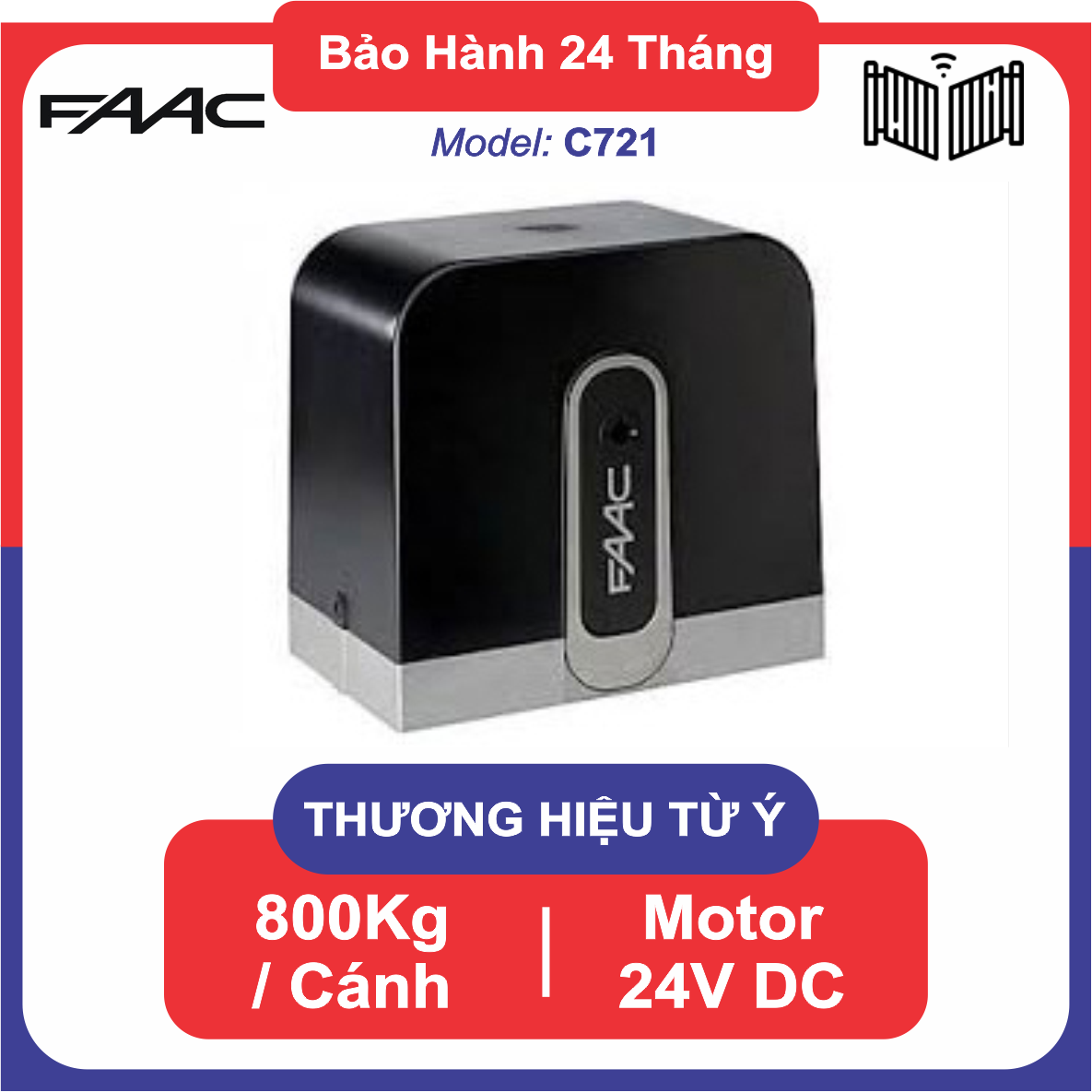 Cổng tự động trượt ngang motor lùa FAAC C721