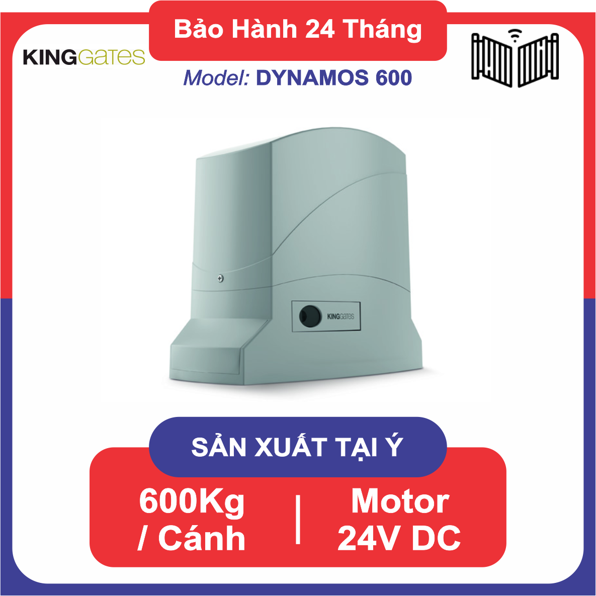 Cổng tự động trượt ngang motor lùa KINGGATES DYNAMOS 600