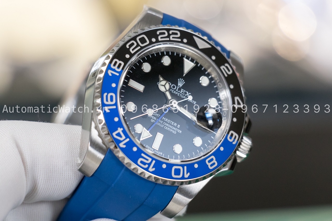 Đồng Hồ Rolex Batman GMT-Master II 116710 Dây cao su Rubber-B Bản Replica