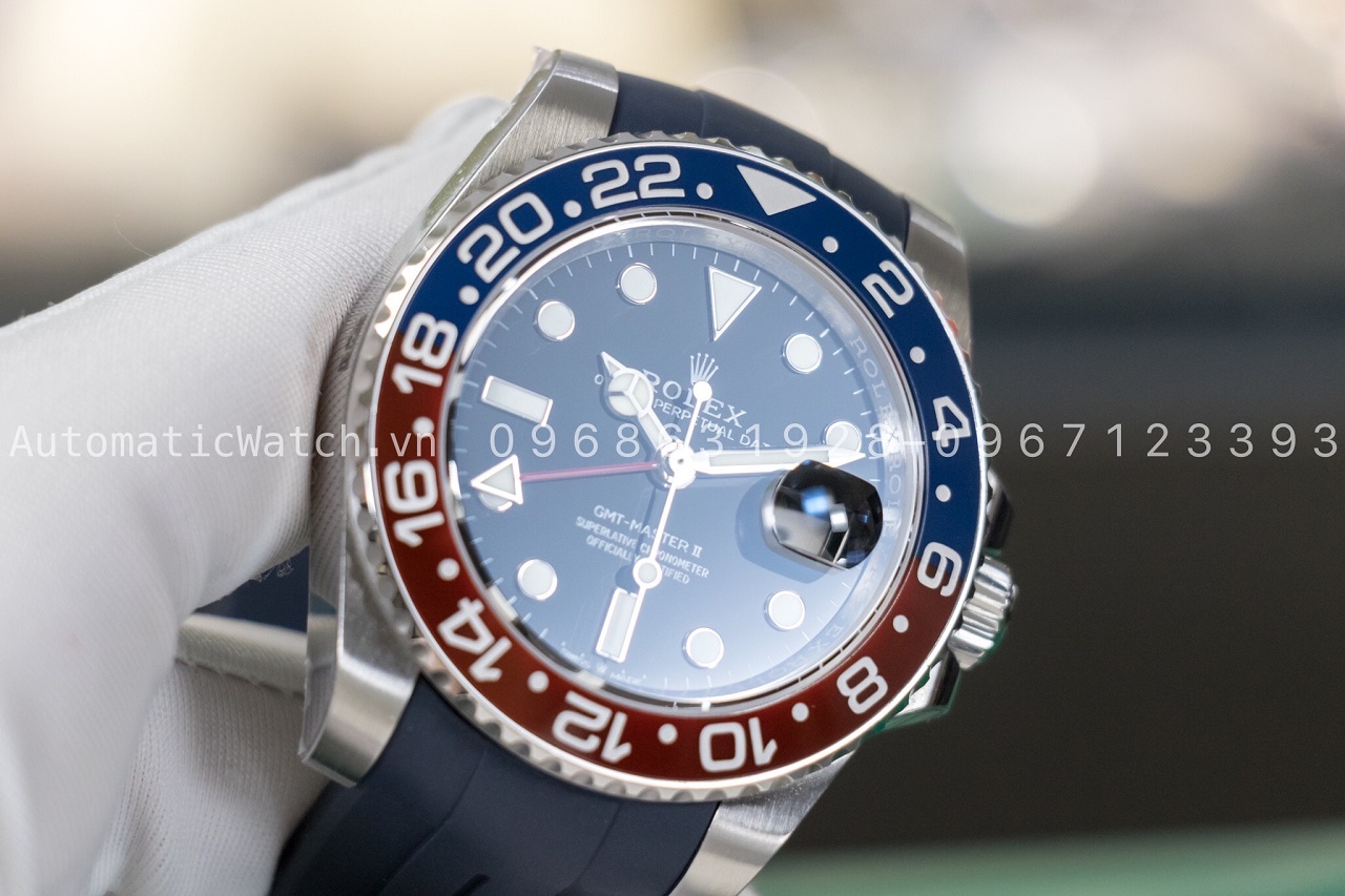Đồng hồ Rolex GMT Master II Pepsi 126710 Dây Cao Su Rubber-B