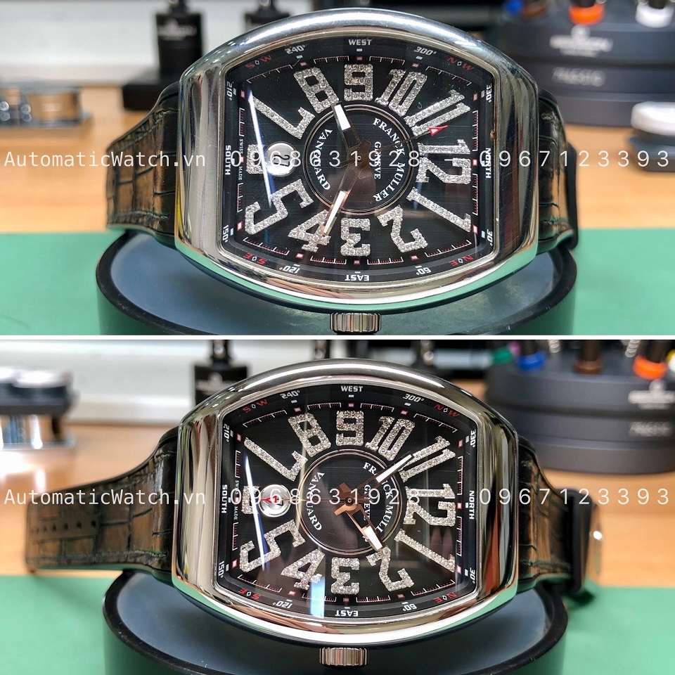 Full Service FranckMuller V41 máy fm800 Tình trạng: sai số nhiều -53s/ngày, vỏ trày xước