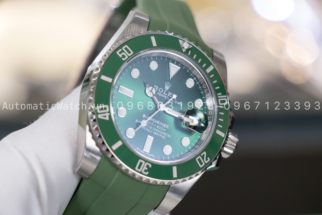 Đồng Hồ Rolex Hulk Submariner Date 116610LV Dây cao su Rubber-B