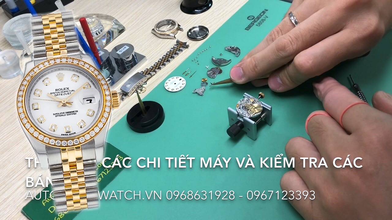 Lau dầu bảo dưỡng đồng hồ rolex 179383 size 26mm máy 2235 chính hãng