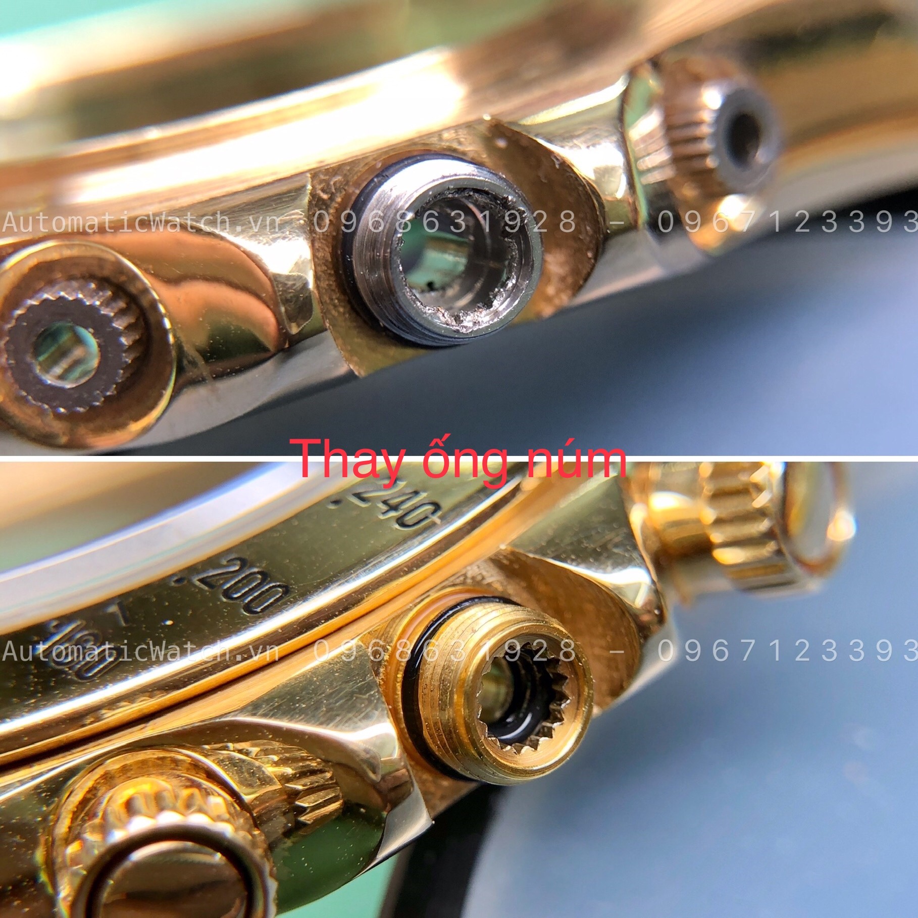 Sửa chữa đồng hồ Rolex Daytona bị hỏng ống núm chính hãng