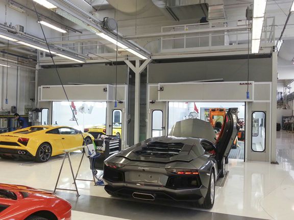 Phòng sơn ô tô dùng cho sơn gốc nước Saima chất lượng giá tốt