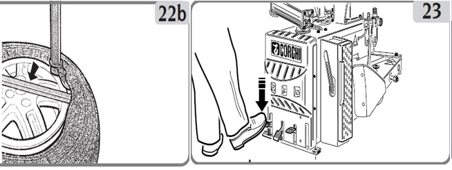 chú chân máy ra vào lốp Corghi A2000