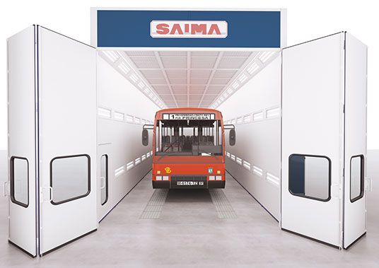 Phía trước phòng sơn saima với cửa 4 khúc